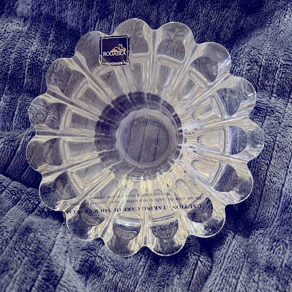 Miller Rogaska Lead Crystal Faceted Votive Candle Holder Stamped